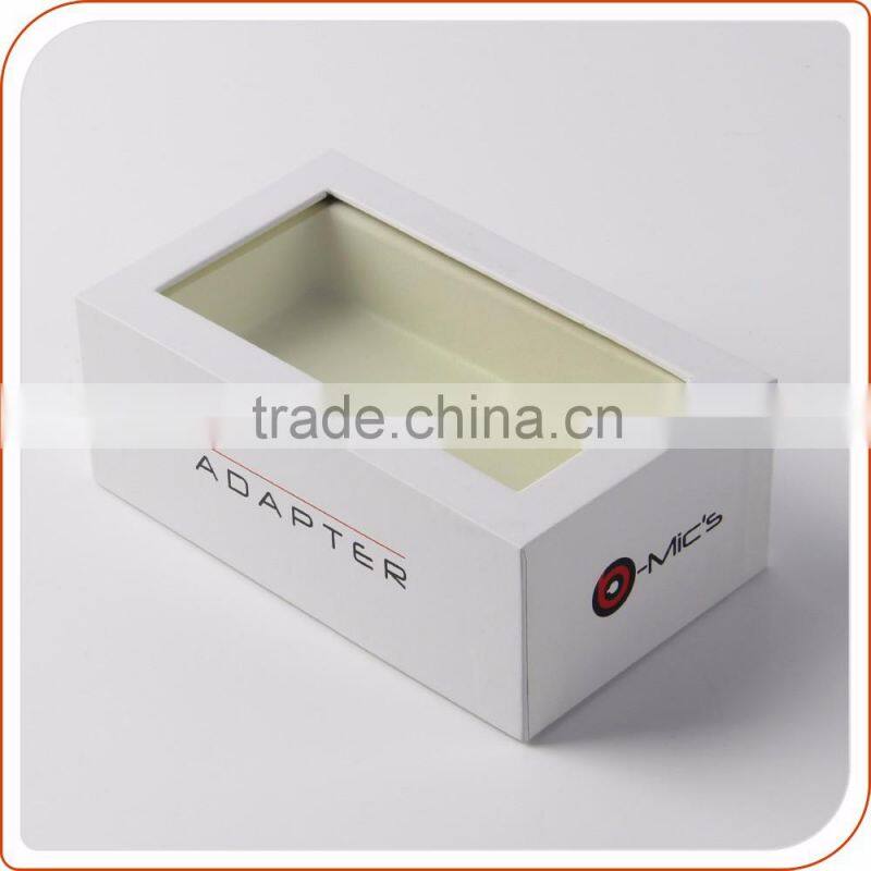 crisp white box attach PVC display window on the top