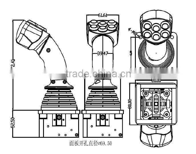OMH60 series 2-axis joystick (6 + 1 button) 2-axis +7 button Hall industrial joystick