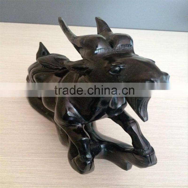 Obsidian sheep figurine Chinese zodiac animal carvings