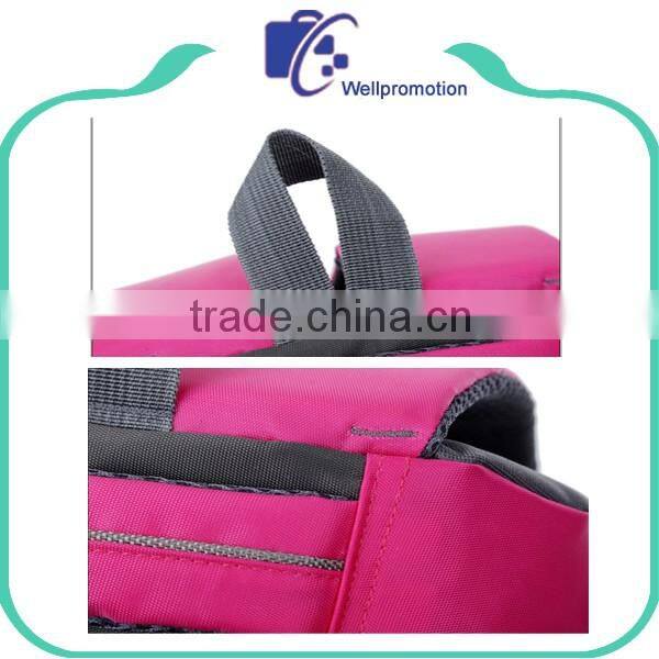 Pink girls polyester oem laptop/computer backpack bag