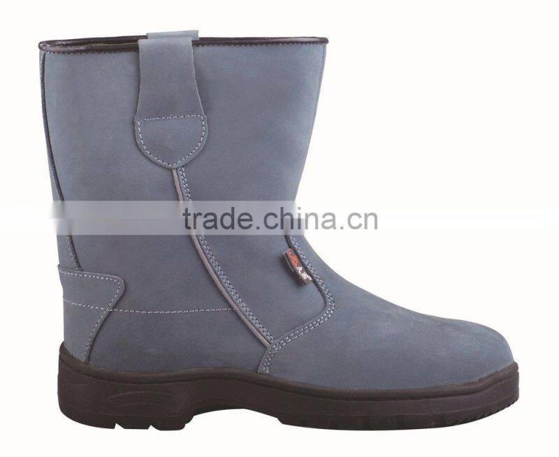 2014 new style steel toe cap and steel plate oil and slip resistent nubuck leather high cut boots for workman