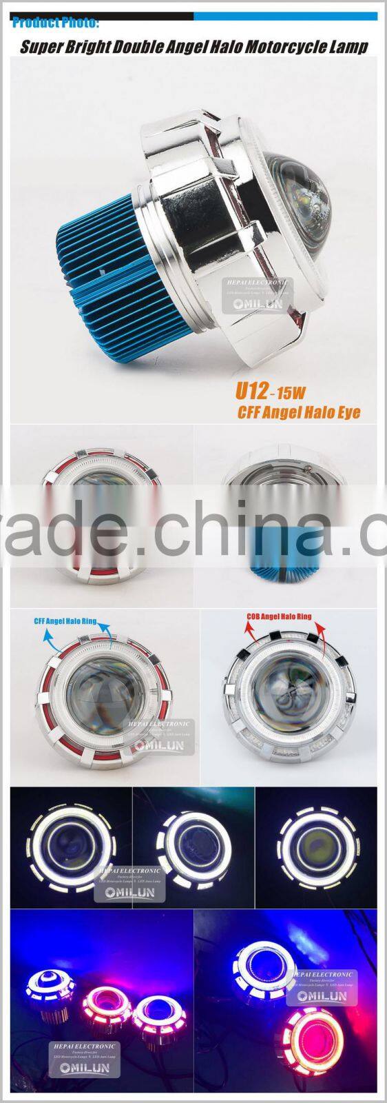 Factory Direct wholesale item U12 12-80V 15W LED Projector Lamp with Devil Eye