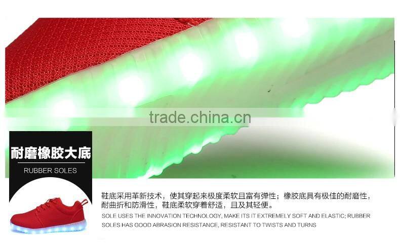 mesh led schuhe oem low moq customized footwear woman mens luminous led light up shoes