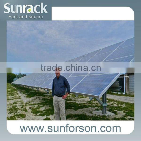 Ground pile solar panel support systems