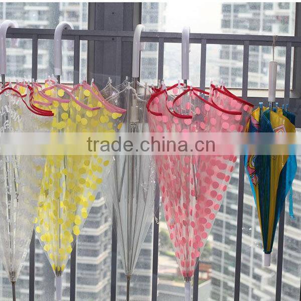 16'*8K transparent straight umbrella with beautiful carton design