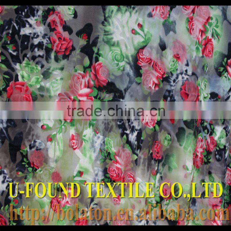 KS KOREA HIGH QUALITY BURNOUT N/P VELVET WITH PAPER PRINT FABRIC