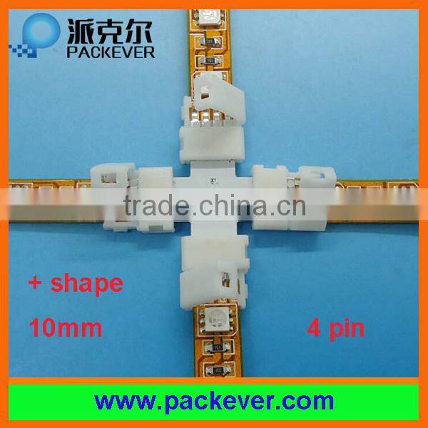 10mm/12mm RGB LED strip 4 pins solder free connector