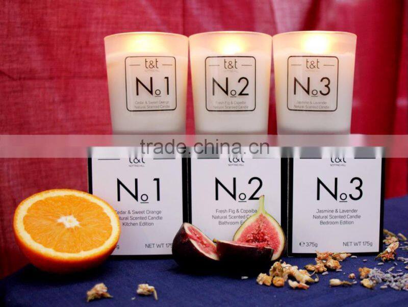 Organic Scented Pure Soy Wax Candle in glass jar in Salon