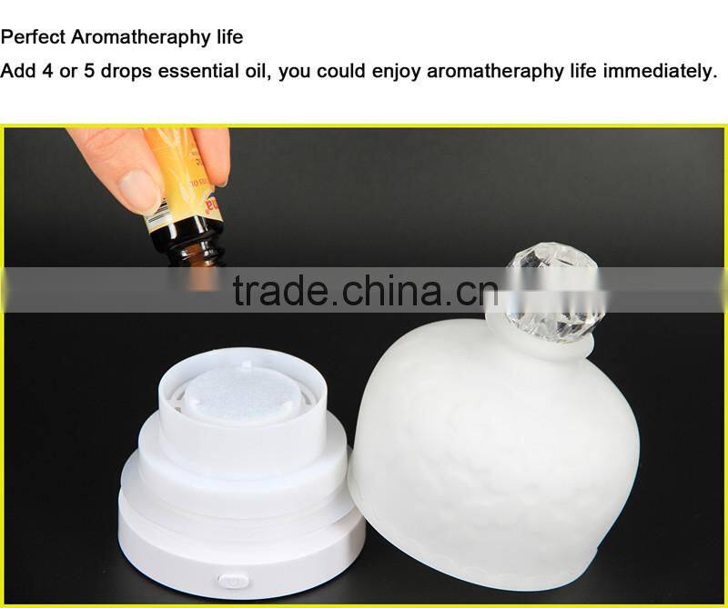 Newest Polystone USB/Battery-powered Fan Aromatherapy Diffuser,Mini Oil Diffuser,Portable Oil Dispenser w/7-color-change Light