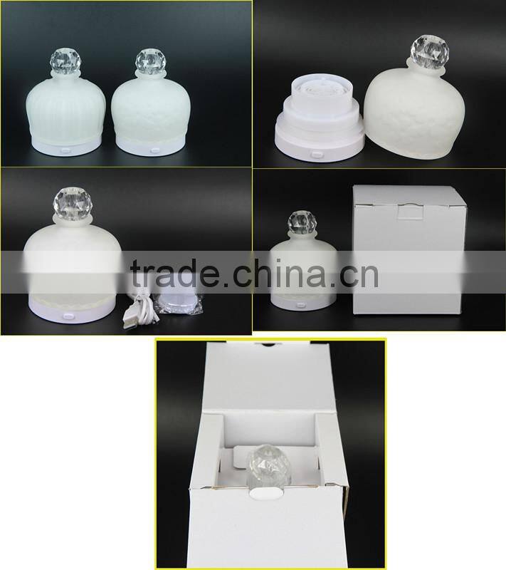 Newest Polystone USB/Battery-powered Fan Aromatherapy Diffuser,Mini Oil Diffuser,Portable Oil Dispenser w/7-color-change Light