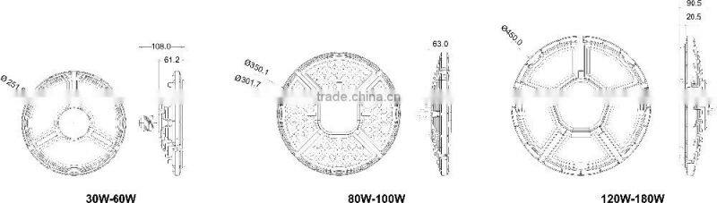 Ningbo built-in driver ultrav-slim 180W led high bay lamp UL TUV-GS SAA CB CE 5 years warranty