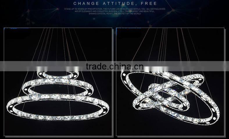 Hot Sell Modern Crystal LED Round 20cm Circle Chandelier Pendant Lights For Home Hotel Restaurant