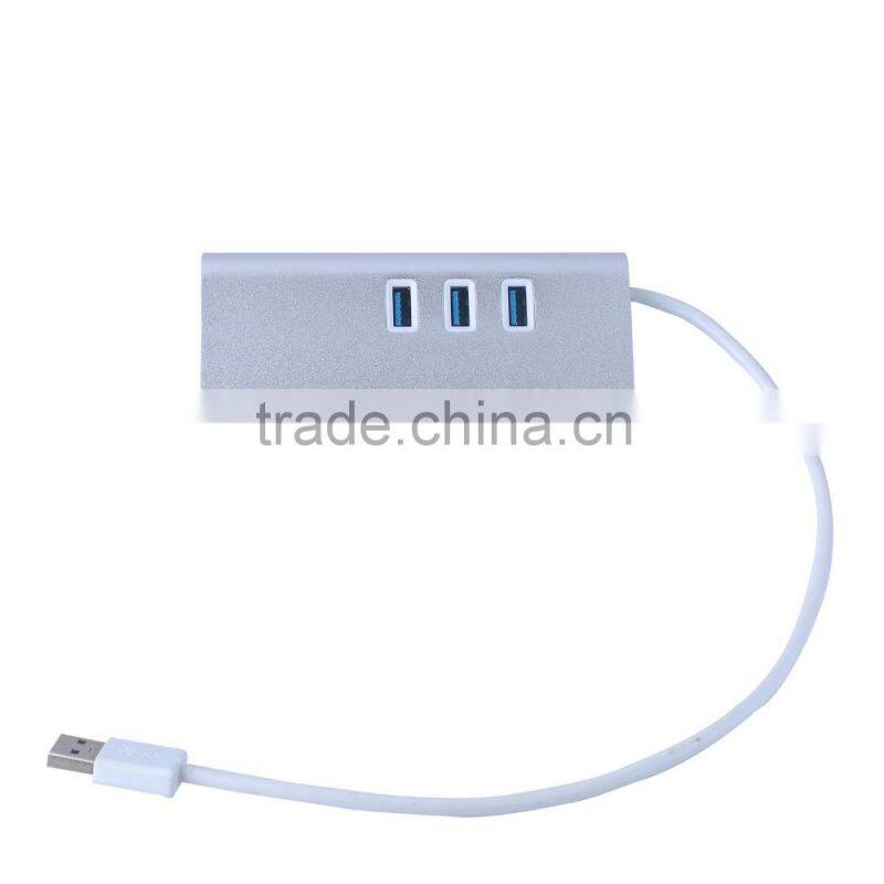 Premium 4 usb por 3.0 hub to Female Rj45 Gigabit Ethernet lan adapter for Mac,iMac,MacBook Pro Air