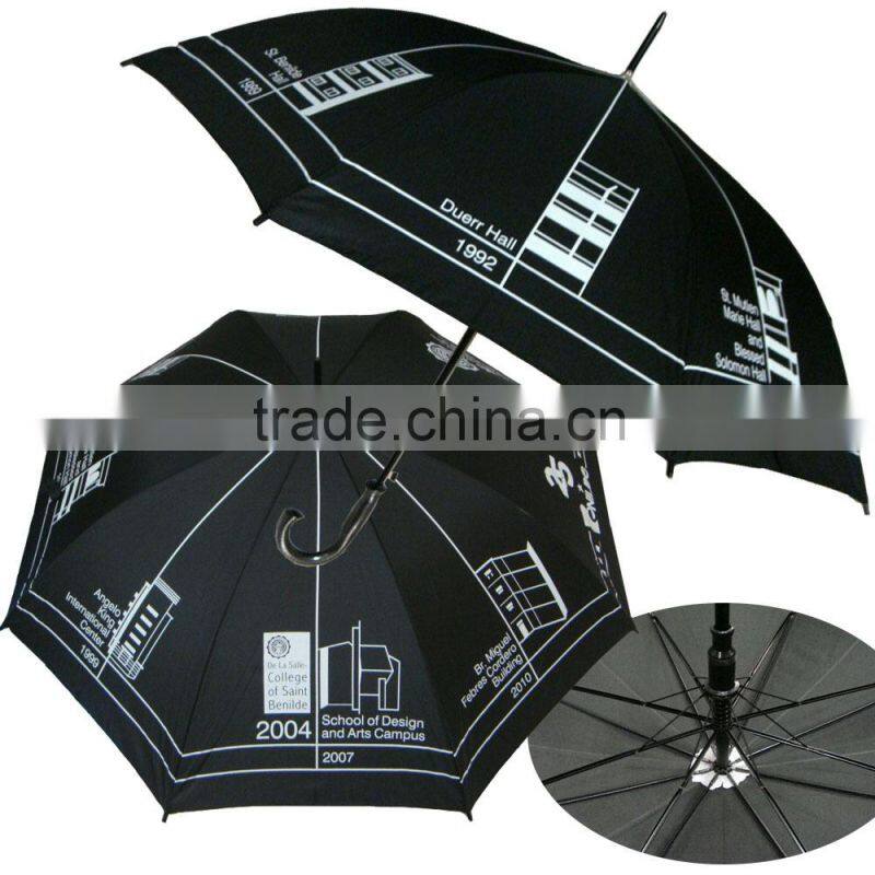 black long shaft promotional golf umbrella
