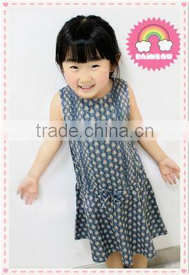 2015 designer one piece dress for girls of 7 years old