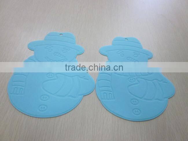 100% food grade heat resistant silicone pad mat/ coaster with snowman style