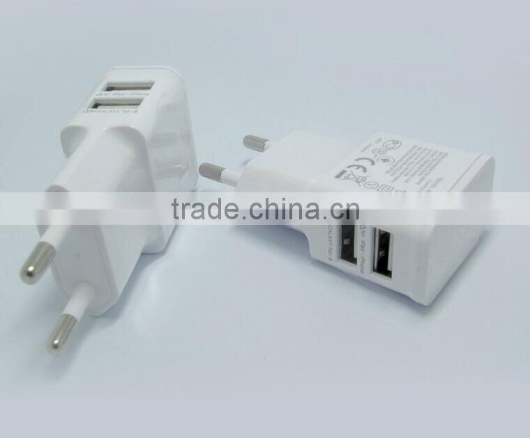 2.1A Dual 2 Ports USB EU USA Wall Charger Adapter for Samsung for iPhone for HTC for MOTO Perfect