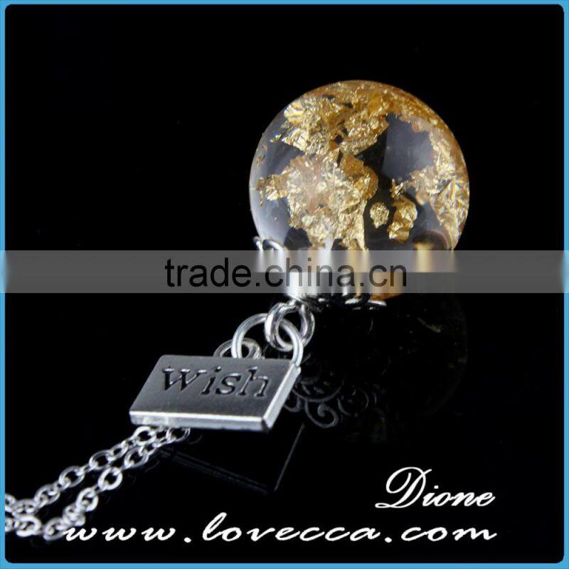 Europe and america market popular design hot jewelry resin flower necklace resin flower glass ball