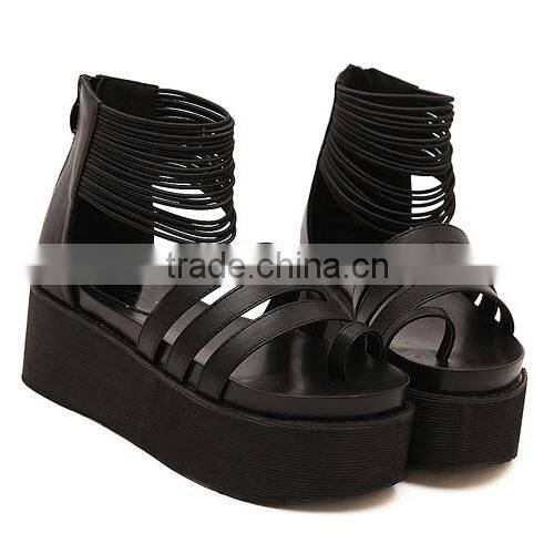 2015 Fancy fashion sexy Sandals of wedges of latest design for wholesales PM3550