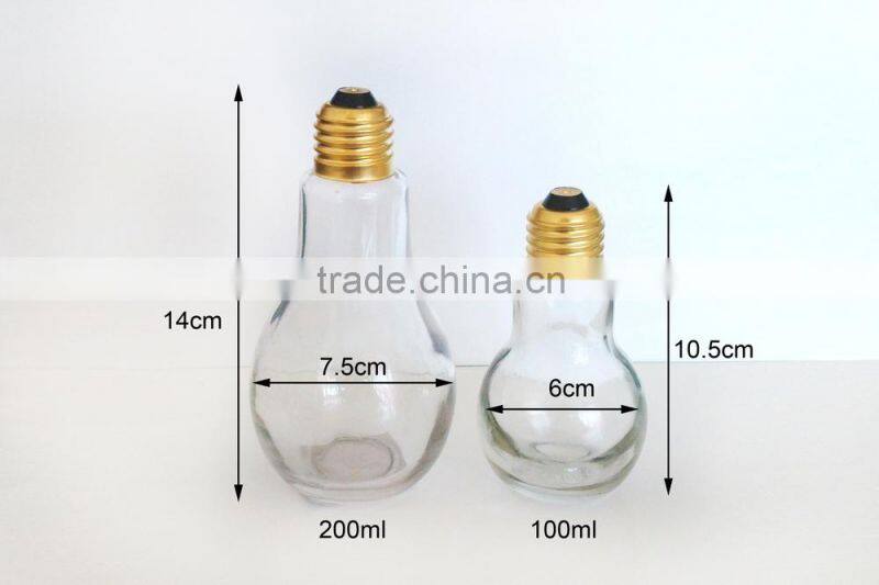 antique lamp bulb glass oil bottle with lid