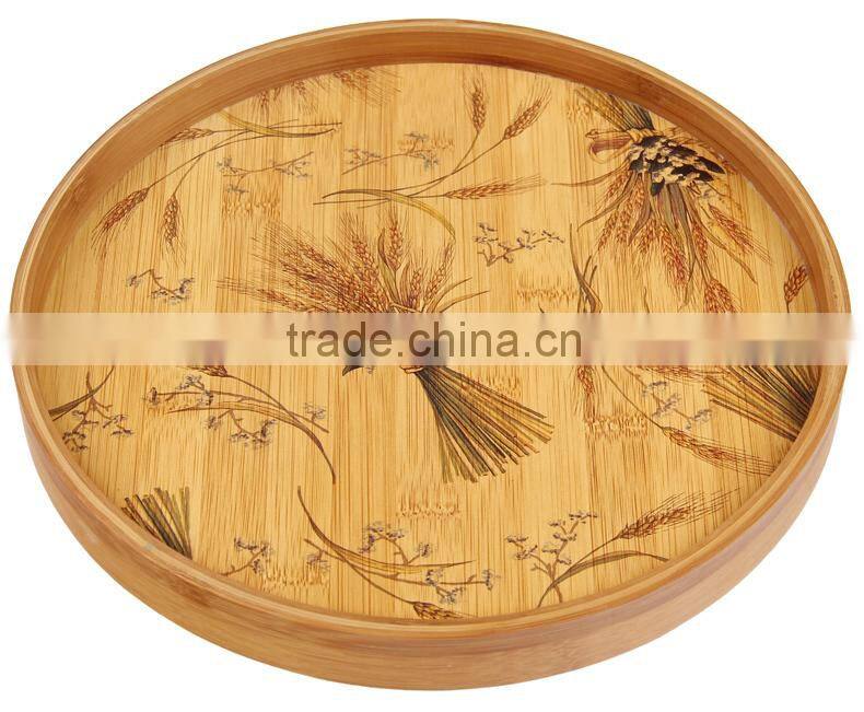 BR901/Traditional Classical Chinese Kongfu Bamboo Round Charger Tea Tray