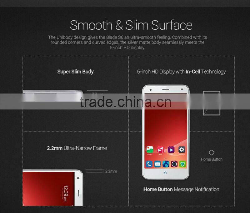 Original Qualcomm Octa-Core 1.5GHz 5 inch 1280*720p Android 5.0 2G+ 16G 13.0mp 4G LTE Phone ZTE Blade S6 Mobile Phone