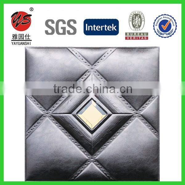 2016 400*400mm 3D leather wall panel decorative 3d PU leather covering wall panel ceiling panels