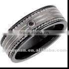 tungsten and ceramic ring with CZ stone