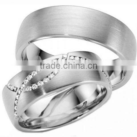 New Arrival Titanium Stainless steel Wedding Rings Couple diamond Titanium Wedding Band Ring
