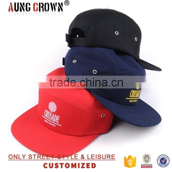printed logo custom 5 panels adjustable cap