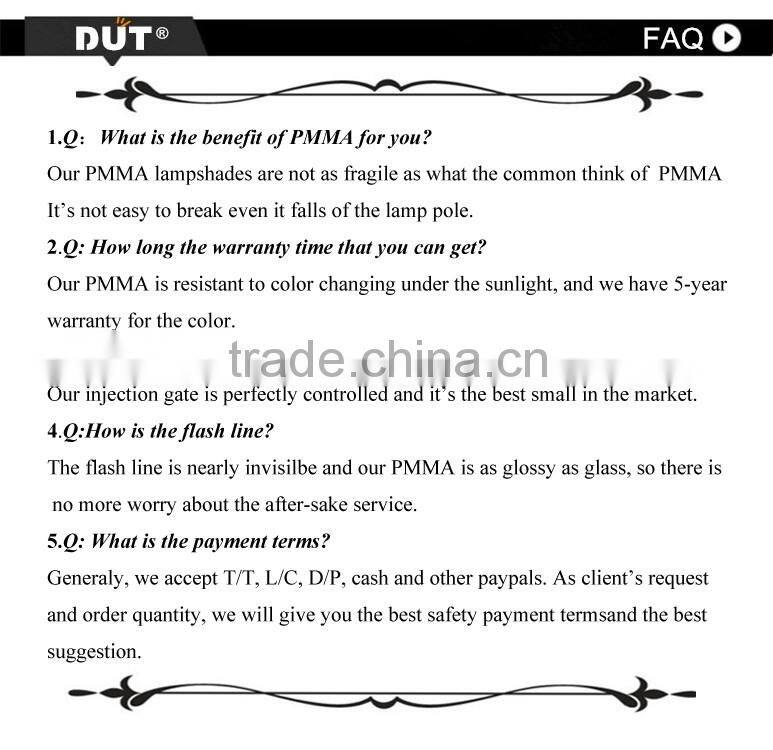 Transparent Competitive price acrylic outdoor globe lamp shade and cover