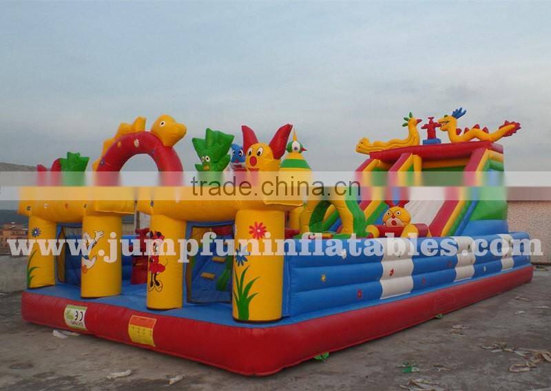 2016 Giant Inflatable Game Park 10mx6m Inflatable entertainment city with Large slide Inflatable jumping zone