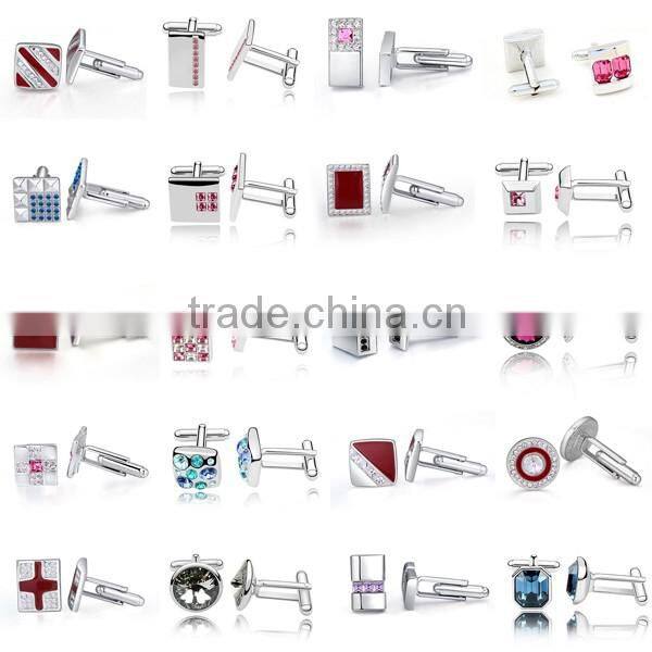 Europe unique design cufflinks silver diamond wedding cuff links for mens shirts