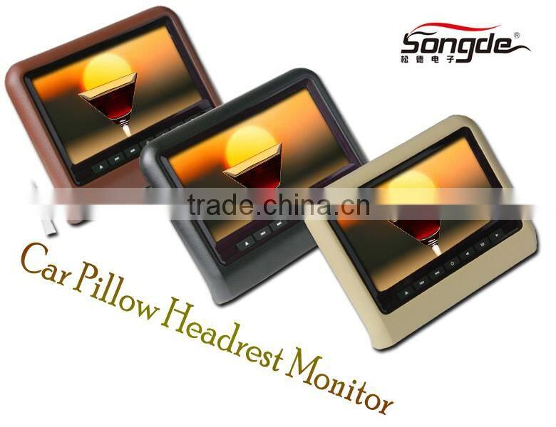 High quality HD Car mp4 player download taxi headrest / lcd bus video advertising player