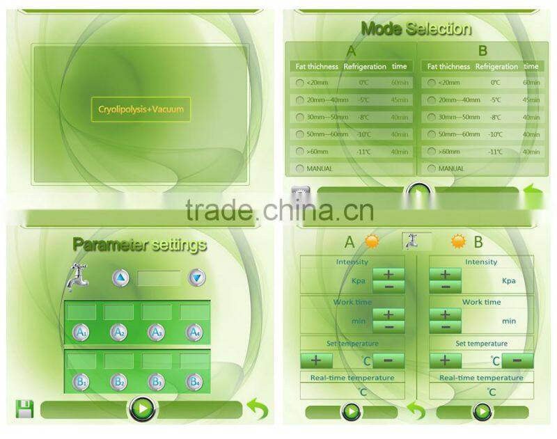 Work in the same time two handles machine cryolipolysis cryotherapy fat freeze