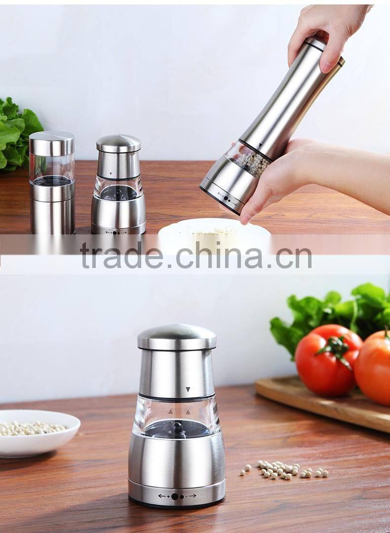 Household Manual Adjustable Salt And Pepper Grinder Mill stainless steel Spice Grinder shaker