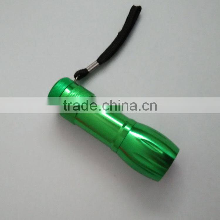 Aluminium alloy 3AAA Battery mini 9 LED torch flashlight