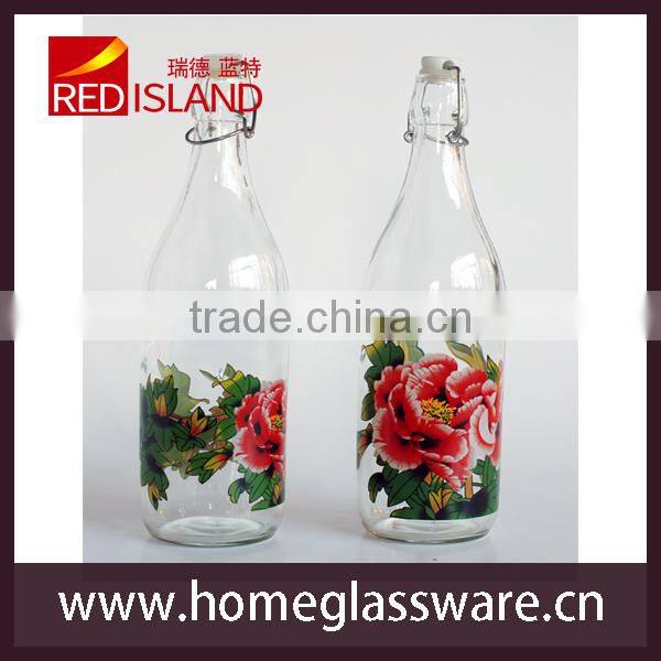 lL Nice Peony Pattern Juice bottle