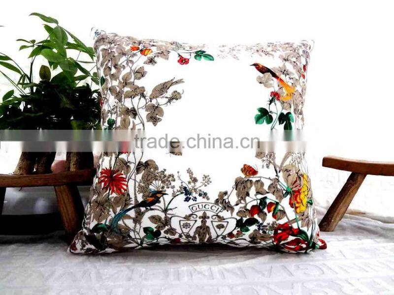 Home Decorative High Quality Cotton Throw Pillow Cover For Sofa Forest Theme