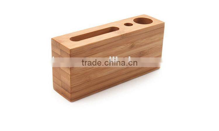 High Quality Wooden Mobie phone Holder Bamboo Pen Holder