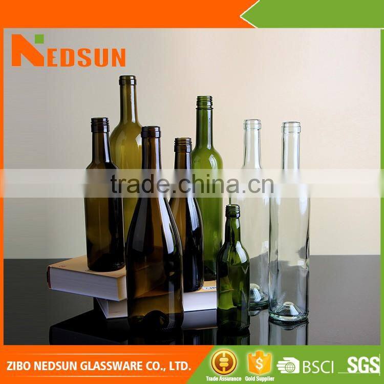 High quality manufactures glass bottles for wine in different size