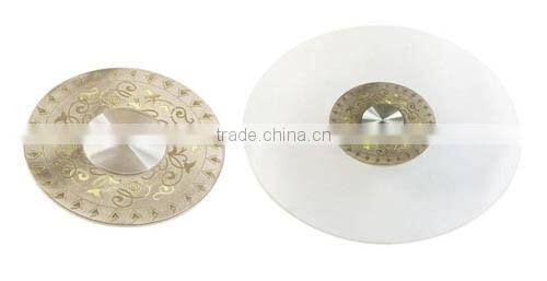 Round table with lazy susan in swivel plates