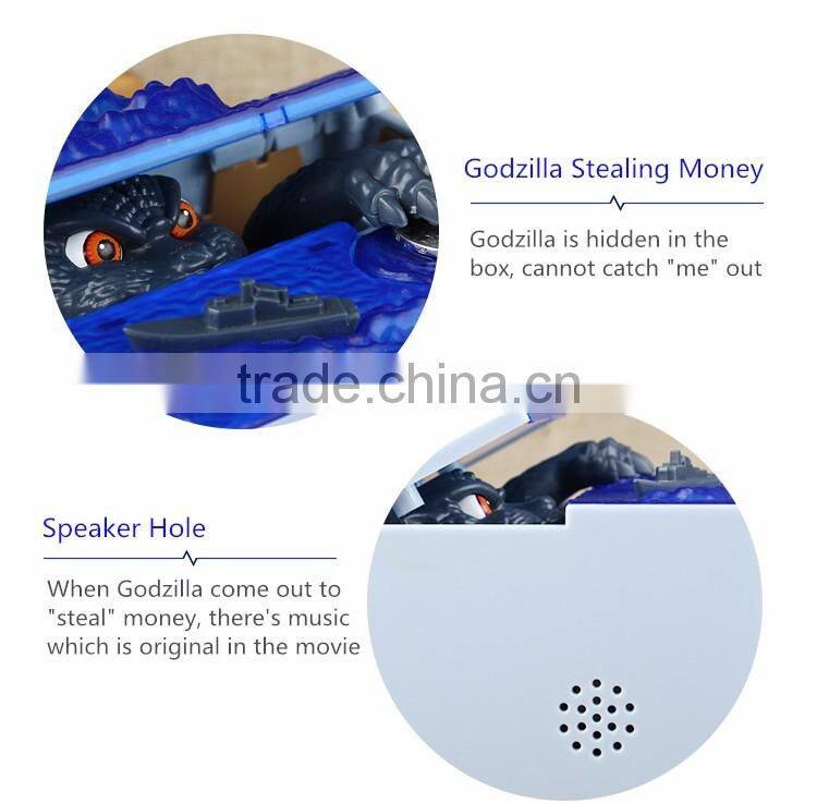 New Fancy Novelty Design Monster Music Godzilla Stealing Money Box, Creative Decorative Cartoon Gift Coin Bank