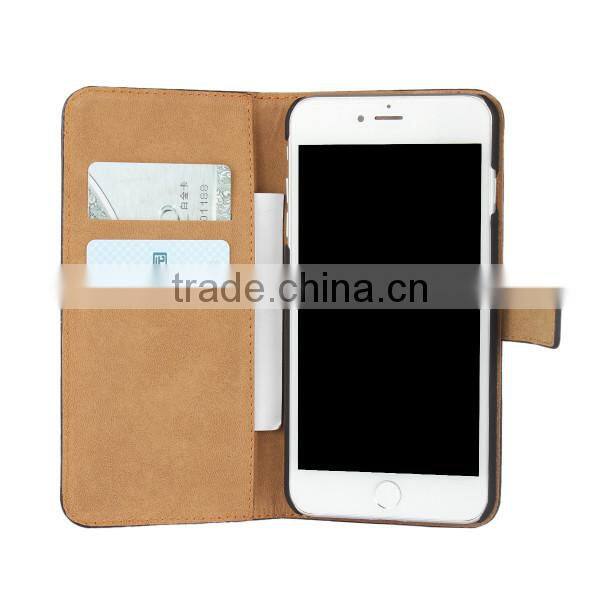 For iPhone 7 plus high quality flip leather wallet phone cover with card slot