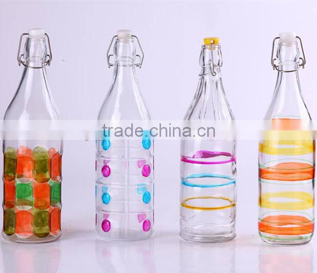 100ml small glass beverage bottle with metal buckle