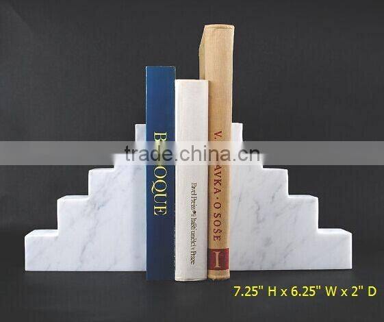 Office display Wholesale Carrara Marble Bookends abstract sculpture bookends contemporary