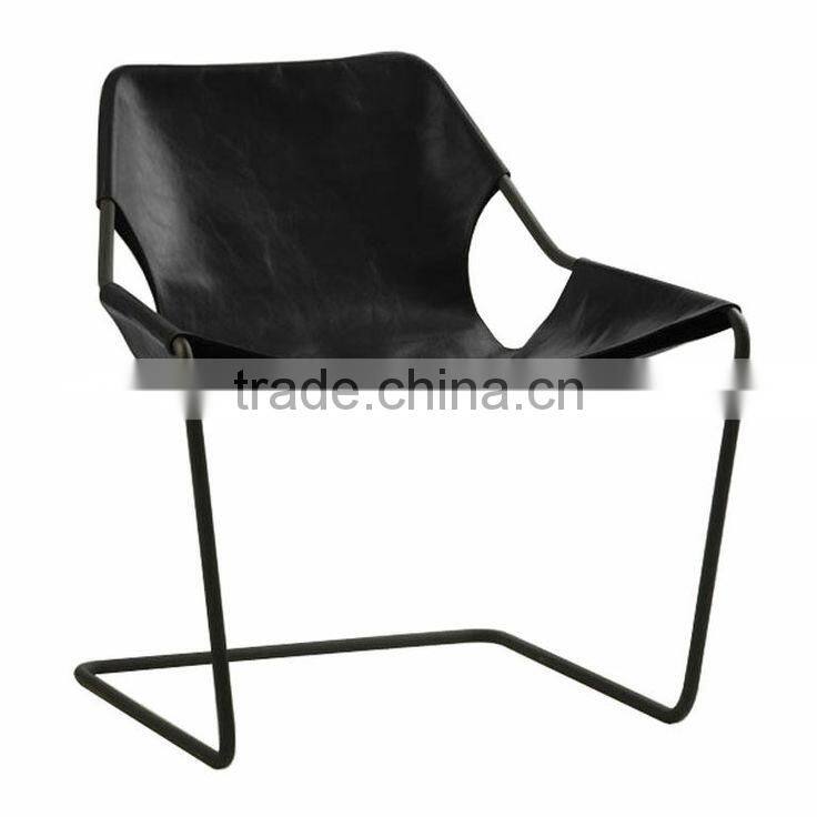 Modern appearance leather chair and metal chrome frames
