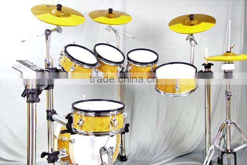 6 pc wooden chamber pvc cover electronic drum kits