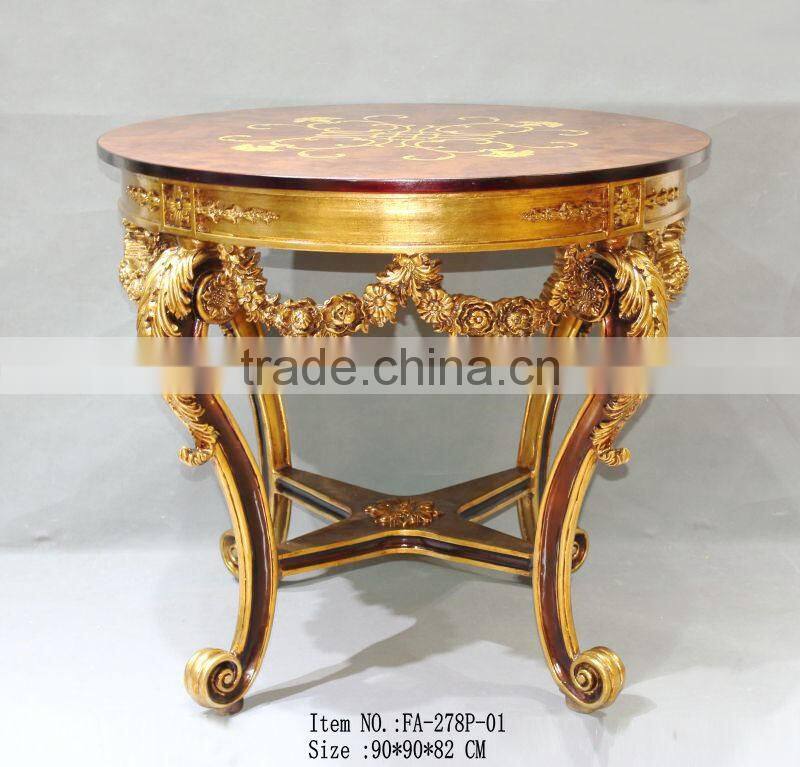 FA-187P-01 four leg classical glass top round center table