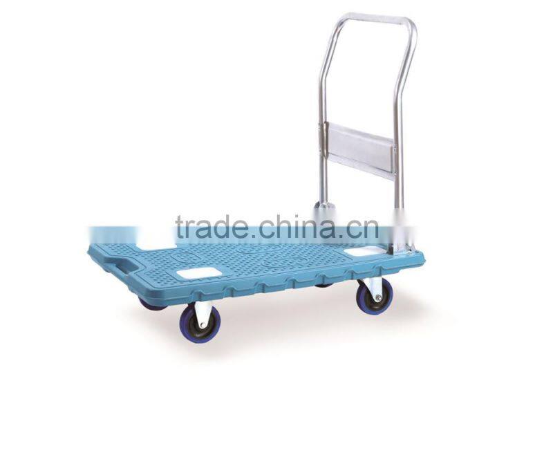 High quality plastic strengthening hand trolley with mute wheels